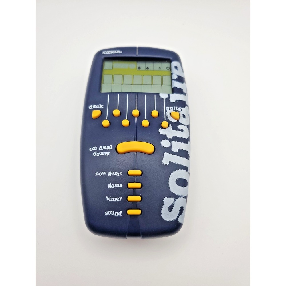 Vintage Radica Solitaire Electronic Handheld Game 1998 Blue TESTED WORKS